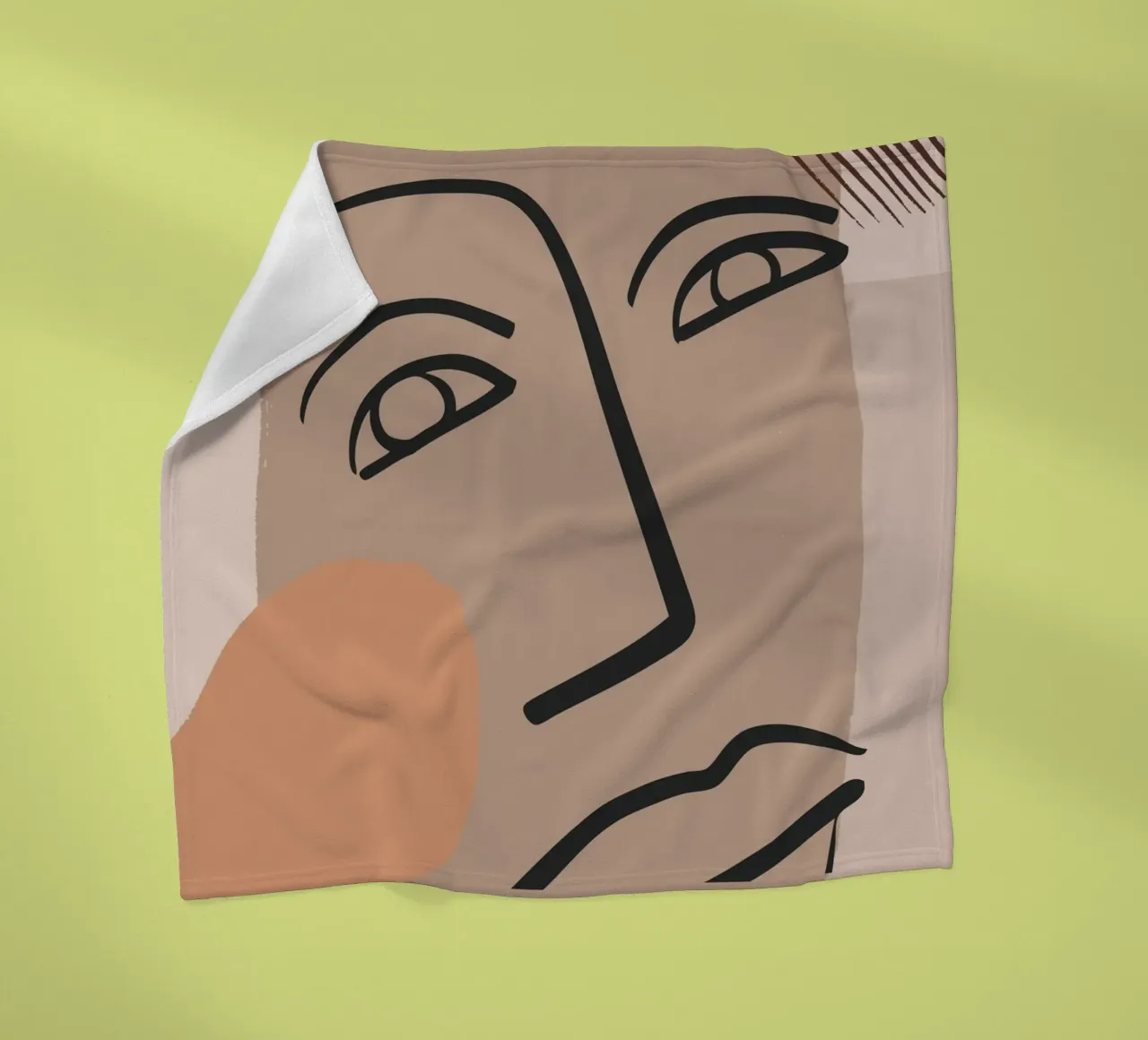 abstract face in lines x fleece blanket by vintageshop