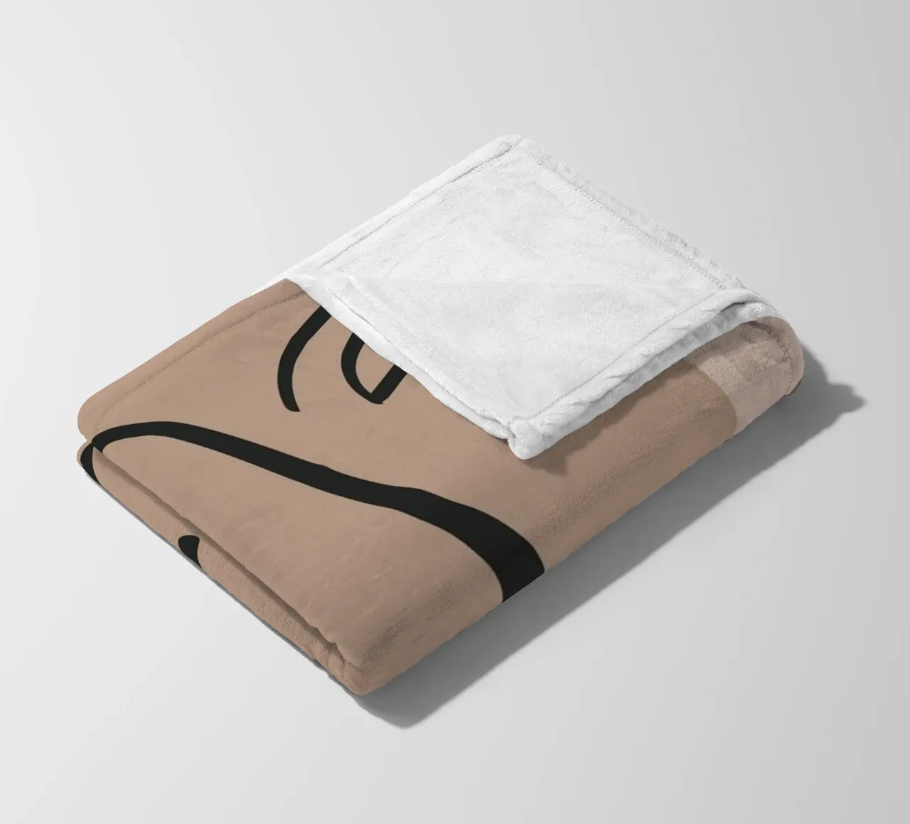 abstract face in lines x fleece blanket by vintageshop