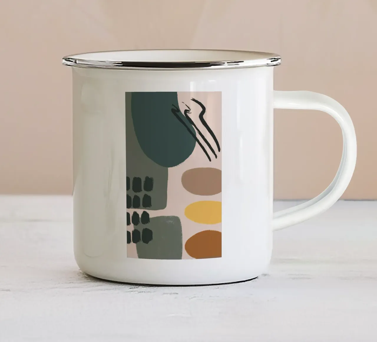 abstract pastel colors tazza in smalto da vintageshop