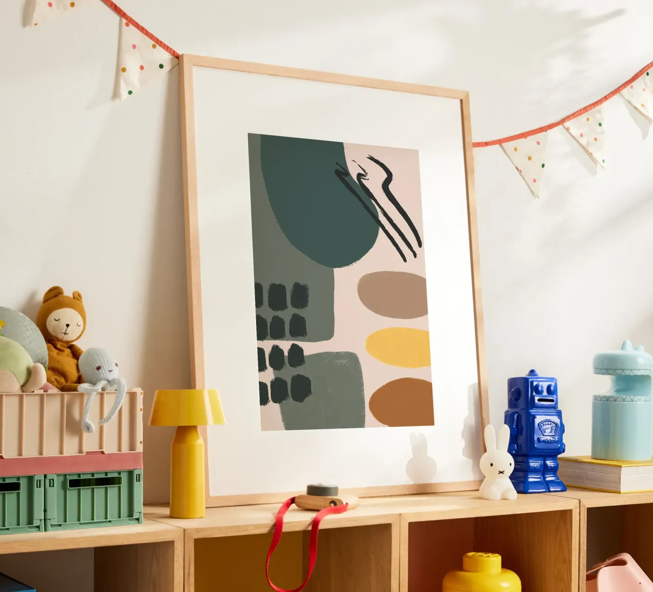 abstract pastel colors poster con telaio in plastica da vintageshop