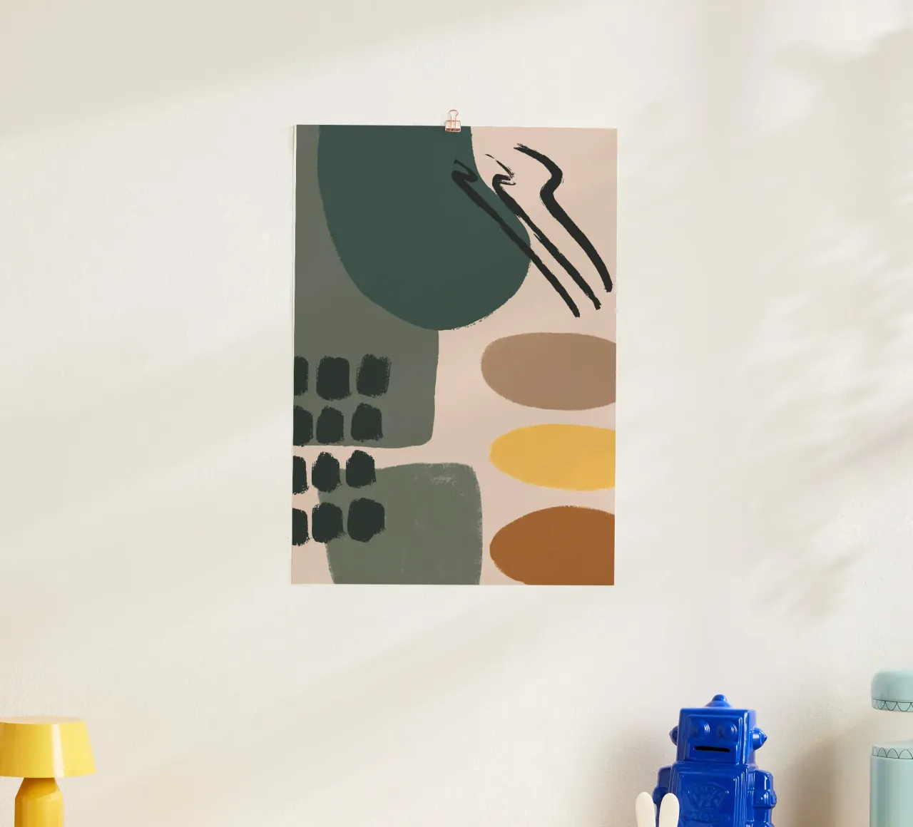 abstract pastel colors poster con telaio in plastica da vintageshop