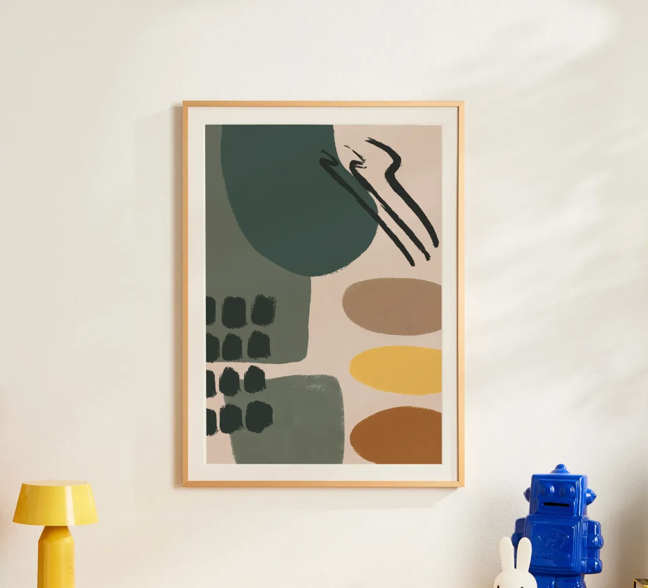 abstract pastel colors poster con telaio in plastica da vintageshop
