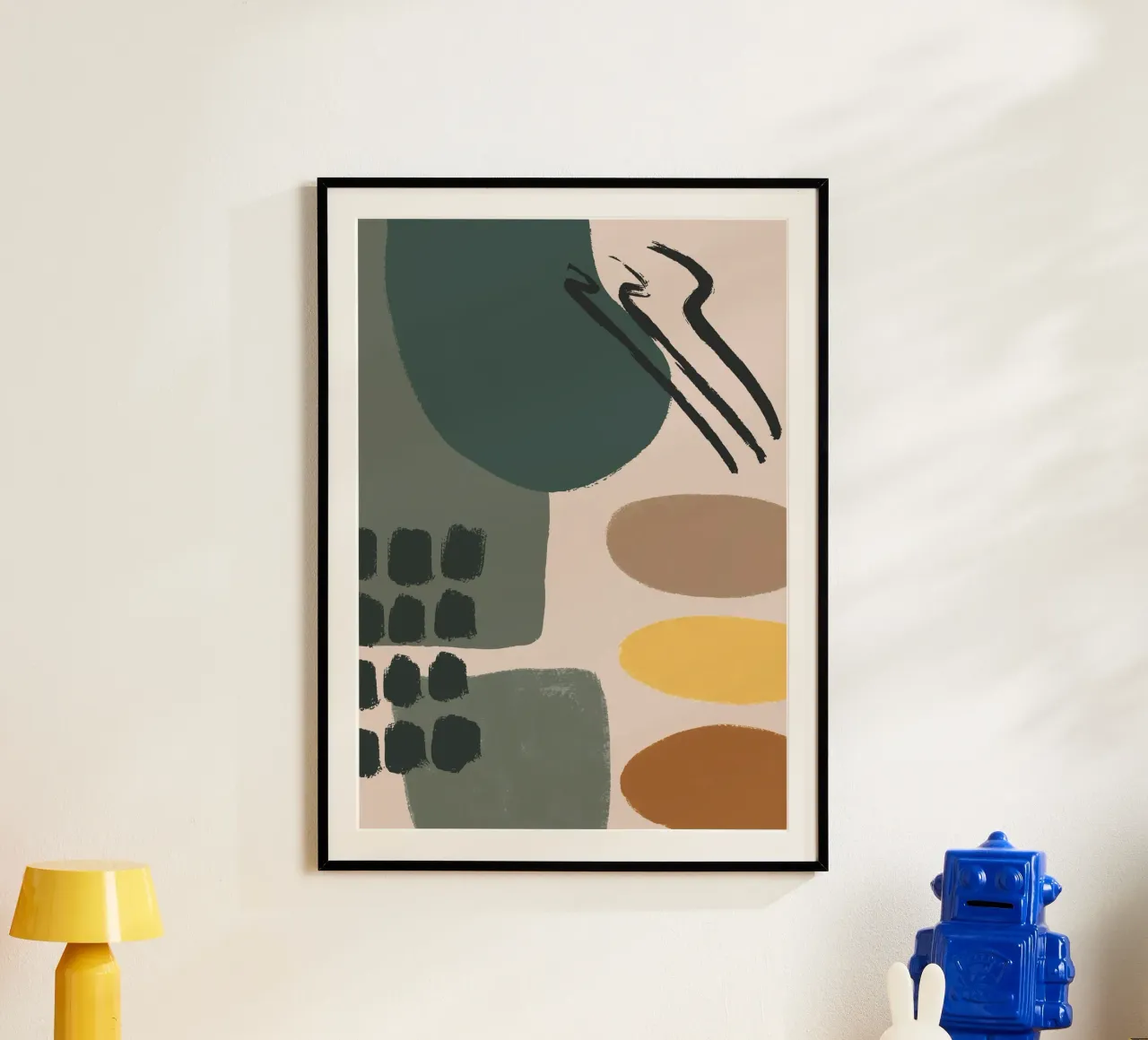 abstract pastel colors poster con telaio in plastica da vintageshop