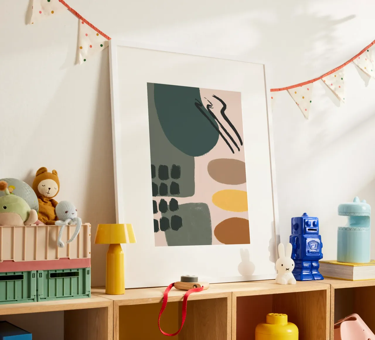 abstract pastel colors poster con telaio in plastica da vintageshop