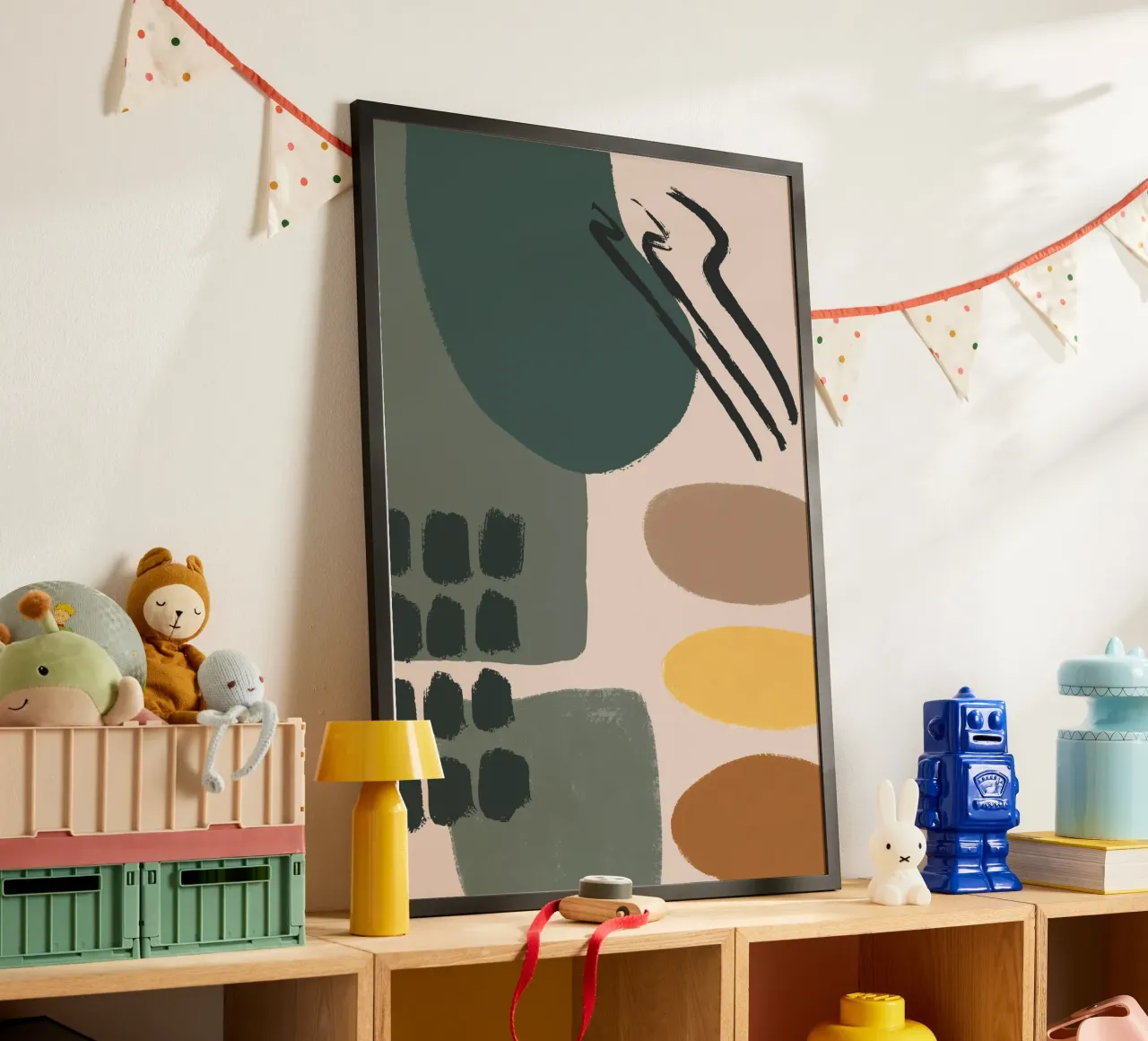abstract pastel colors poster con telaio in plastica da vintageshop