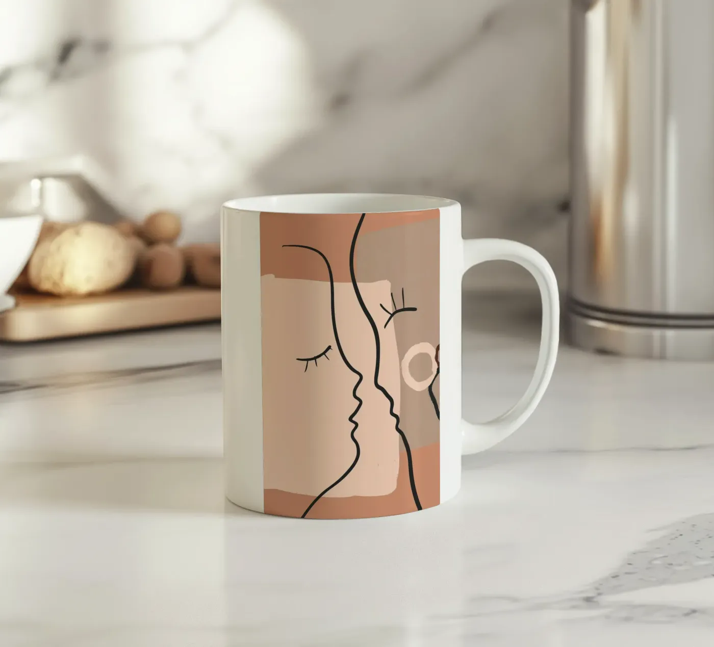 abstract 2 faces ceramic mug by vintageshop