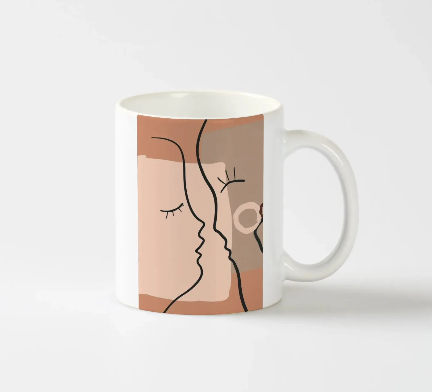 abstract 2 faces ceramic mug by vintageshop