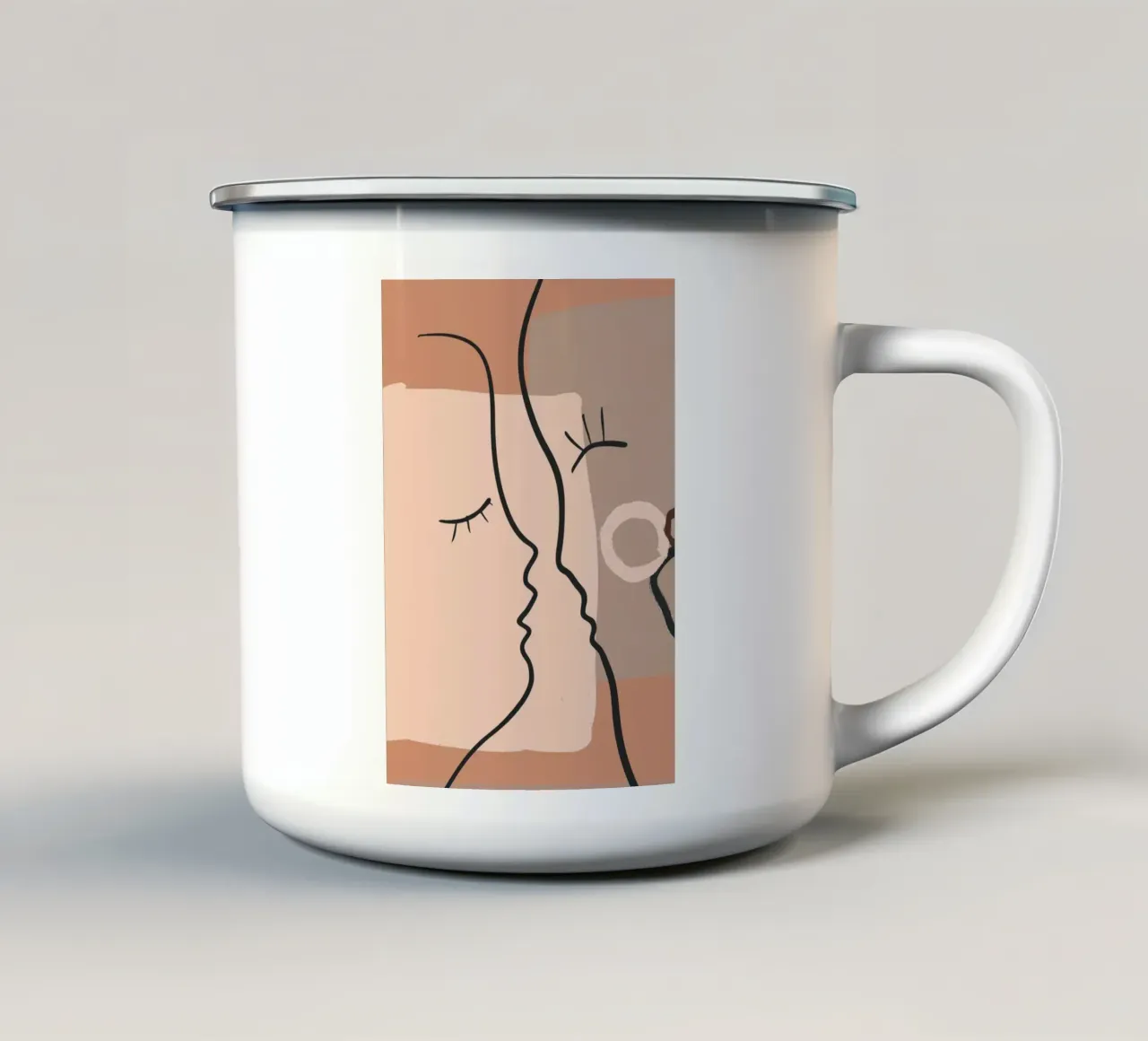 abstract 2 faces tazza in smalto da vintageshop