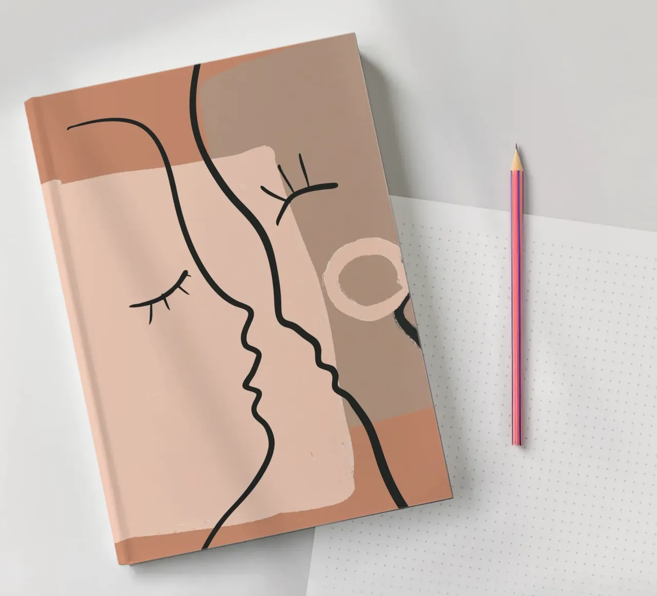 abstract 2 faces notebook by vintageshop