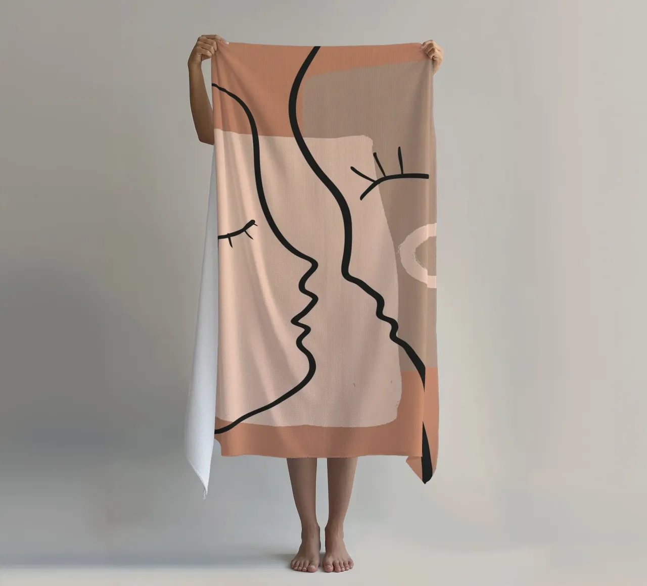 abstract 2 faces telo mare da vintageshop