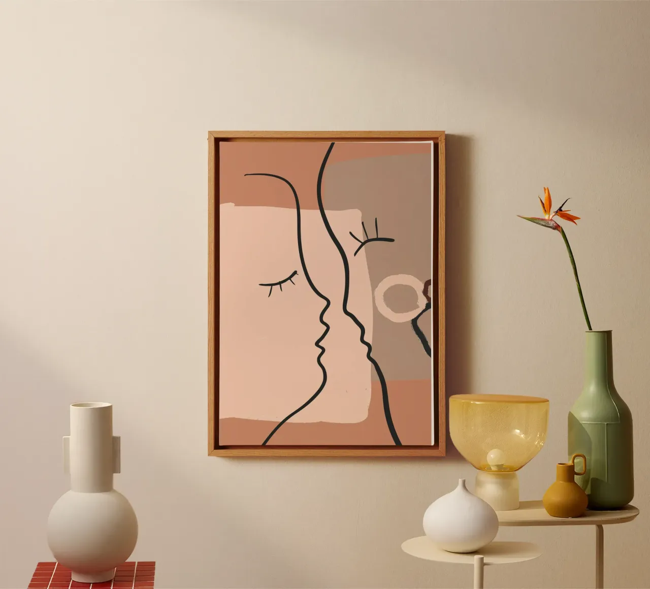 abstract 2 faces tela con Cornice a cassetta da vintageshop