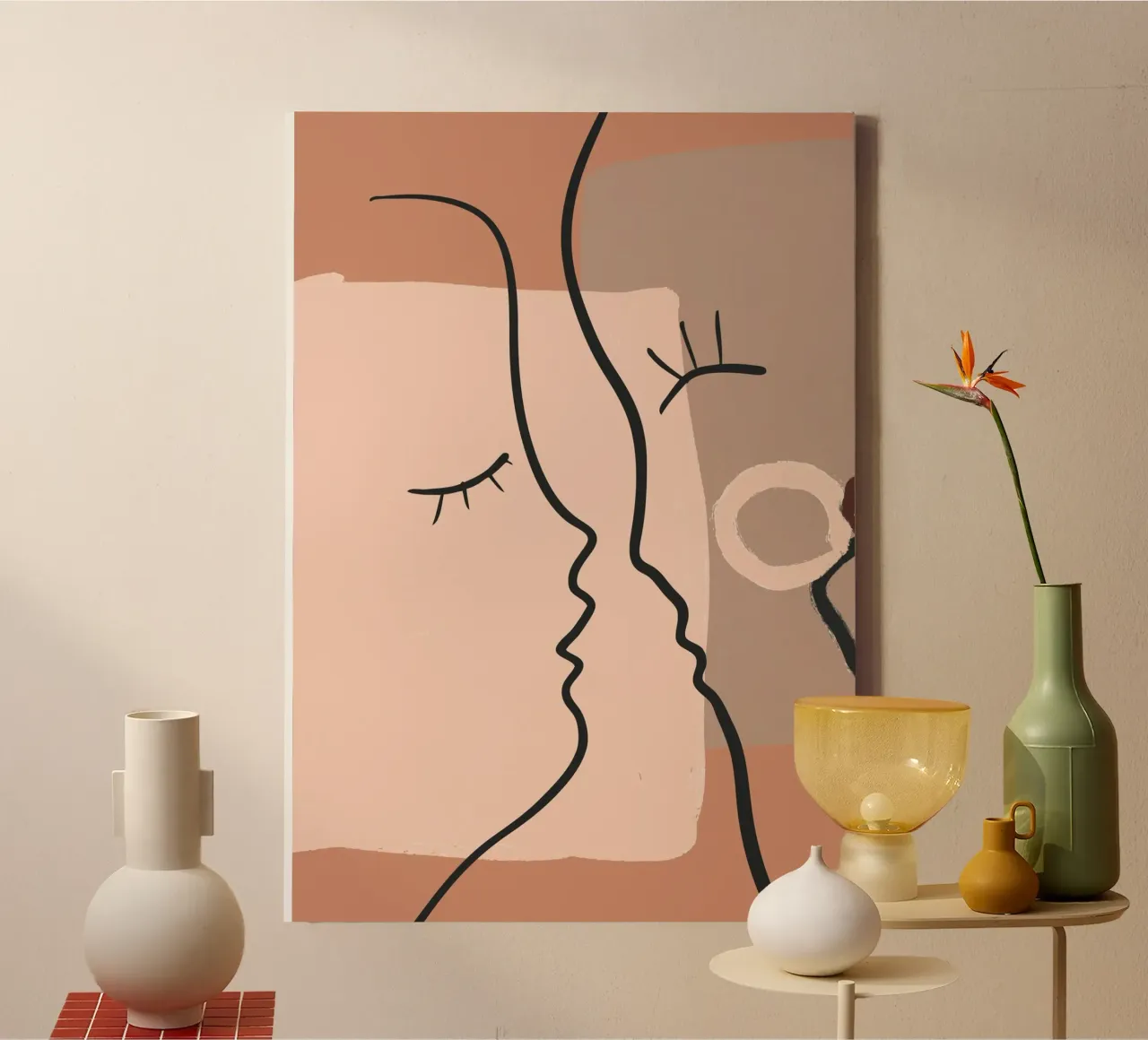 abstract 2 faces tela con Cornice a cassetta da vintageshop