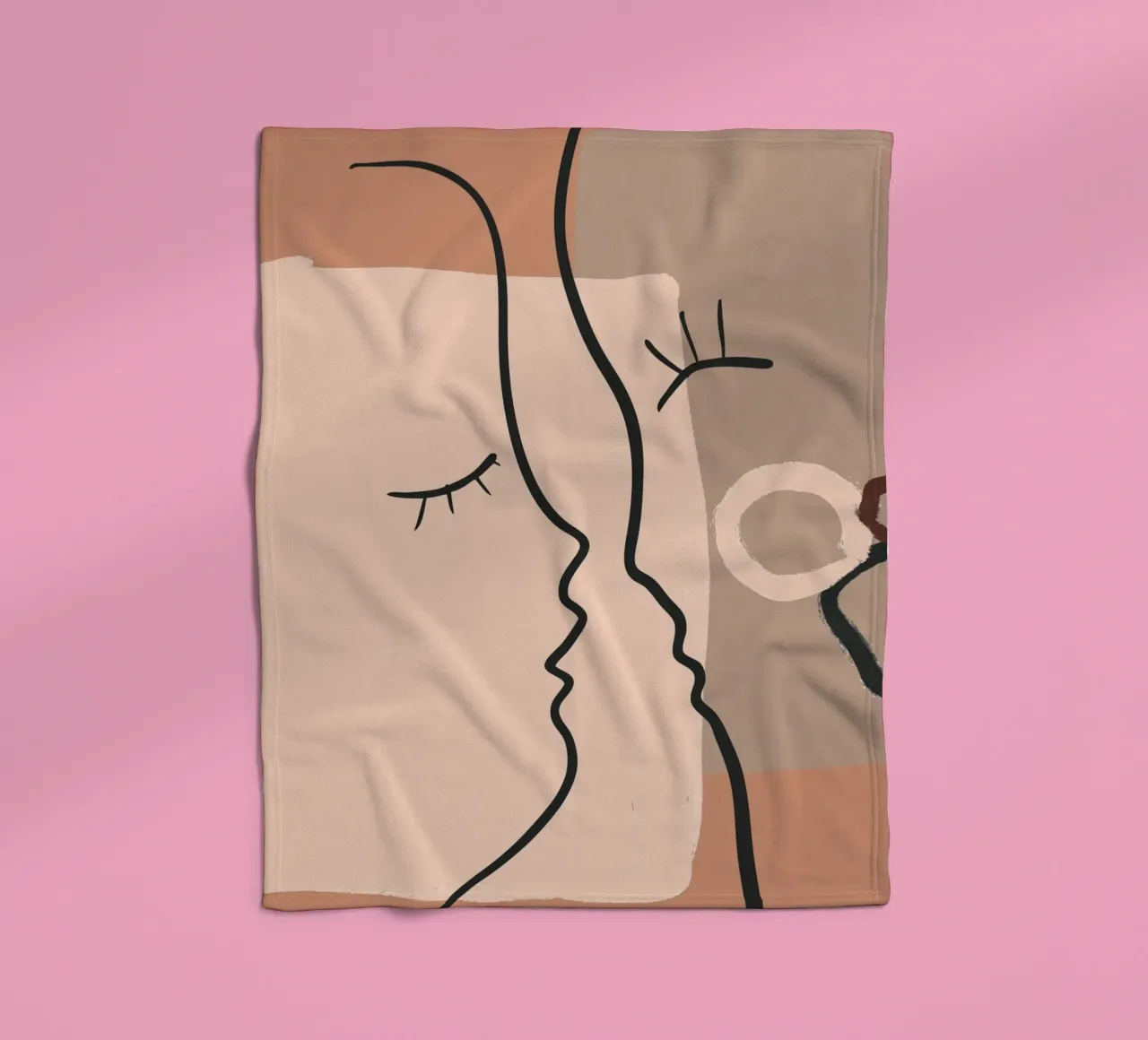 abstract 2 faces coperta in pile da vintageshop