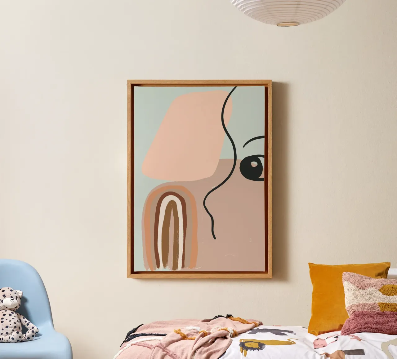abstract eye pastel colors canvas met Baklijst van vintageshop