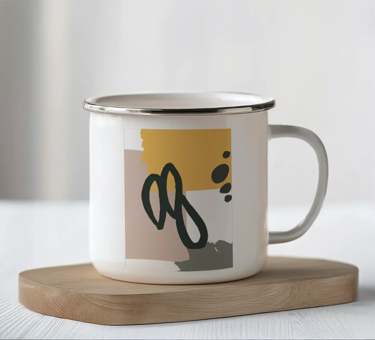 abstract lines brush tazza in smalto da vintageshop