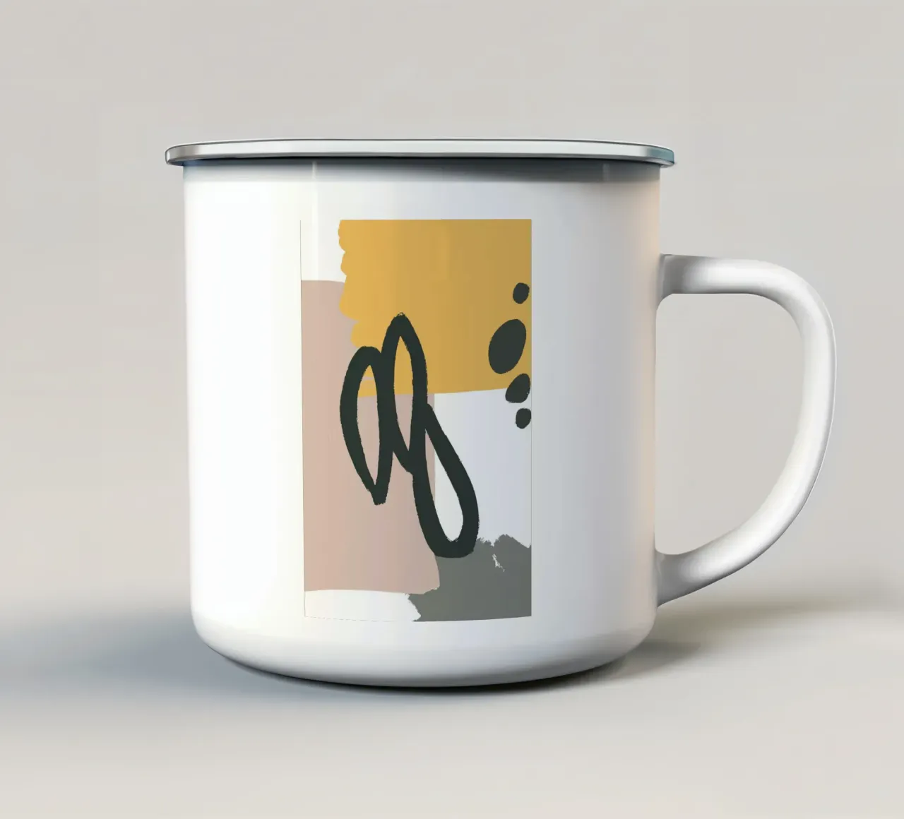 abstract lines brush tazza in smalto da vintageshop