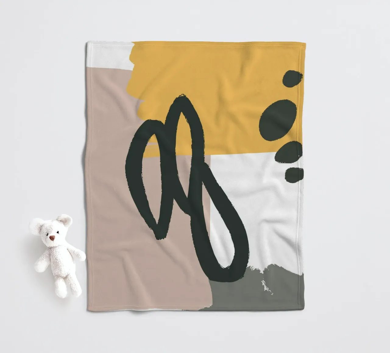 abstract lines brush coperta in pile da vintageshop