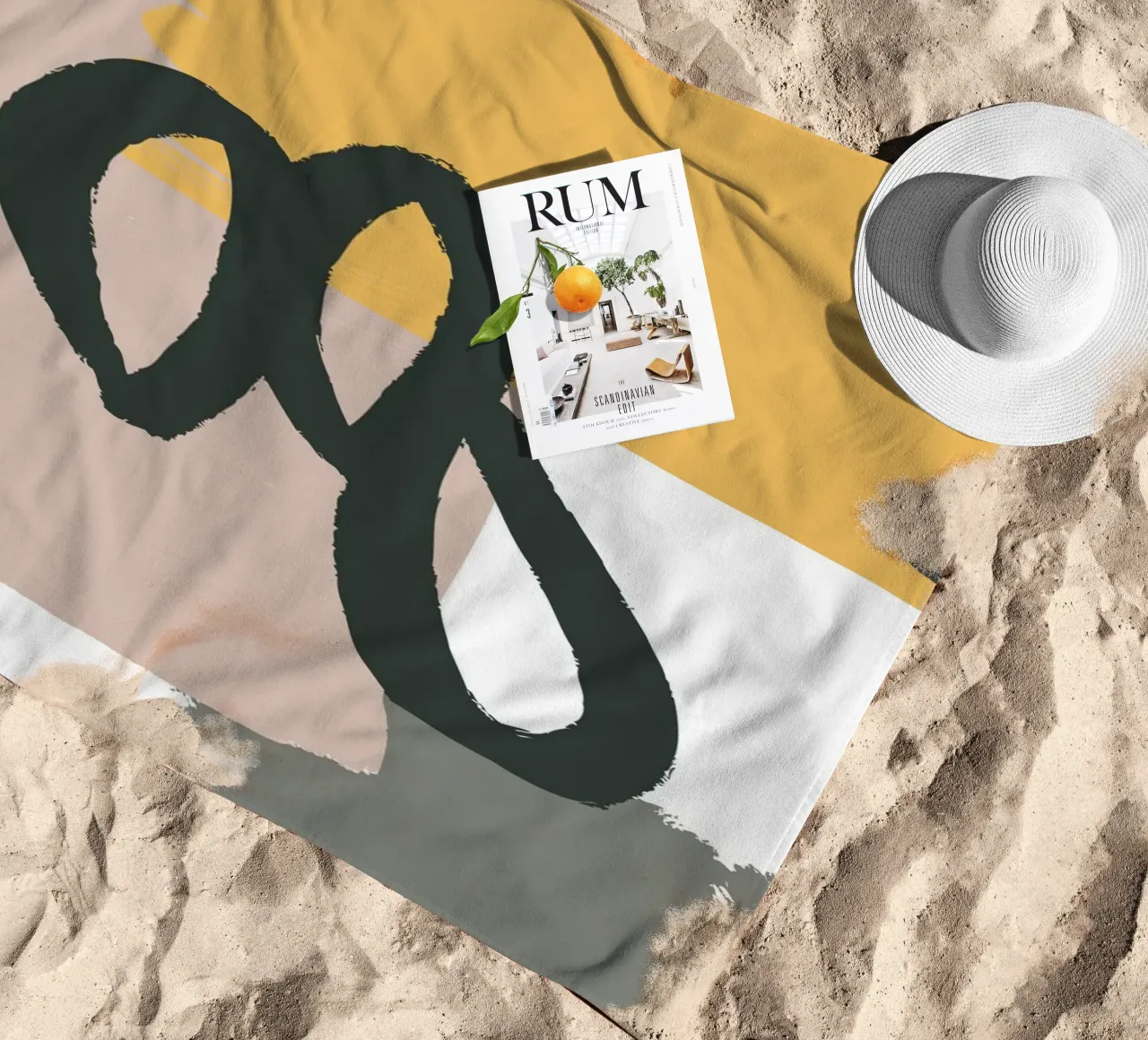 abstract lines brush telo mare da vintageshop