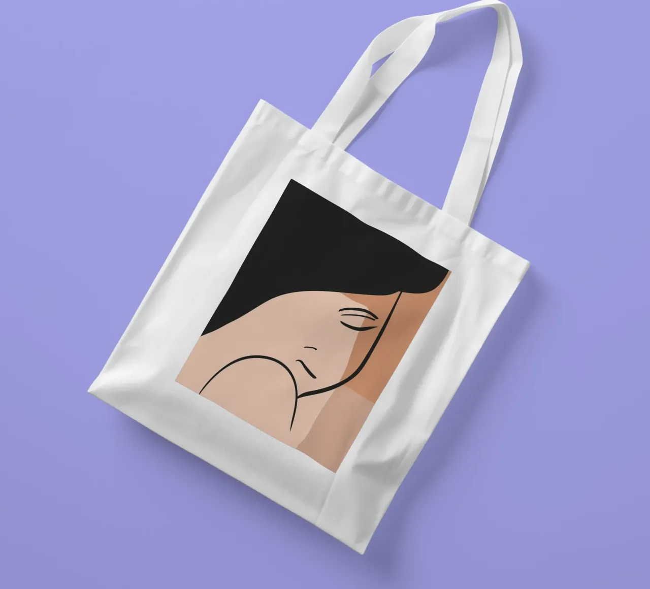 abstract side face borsa in juta da vintageshop