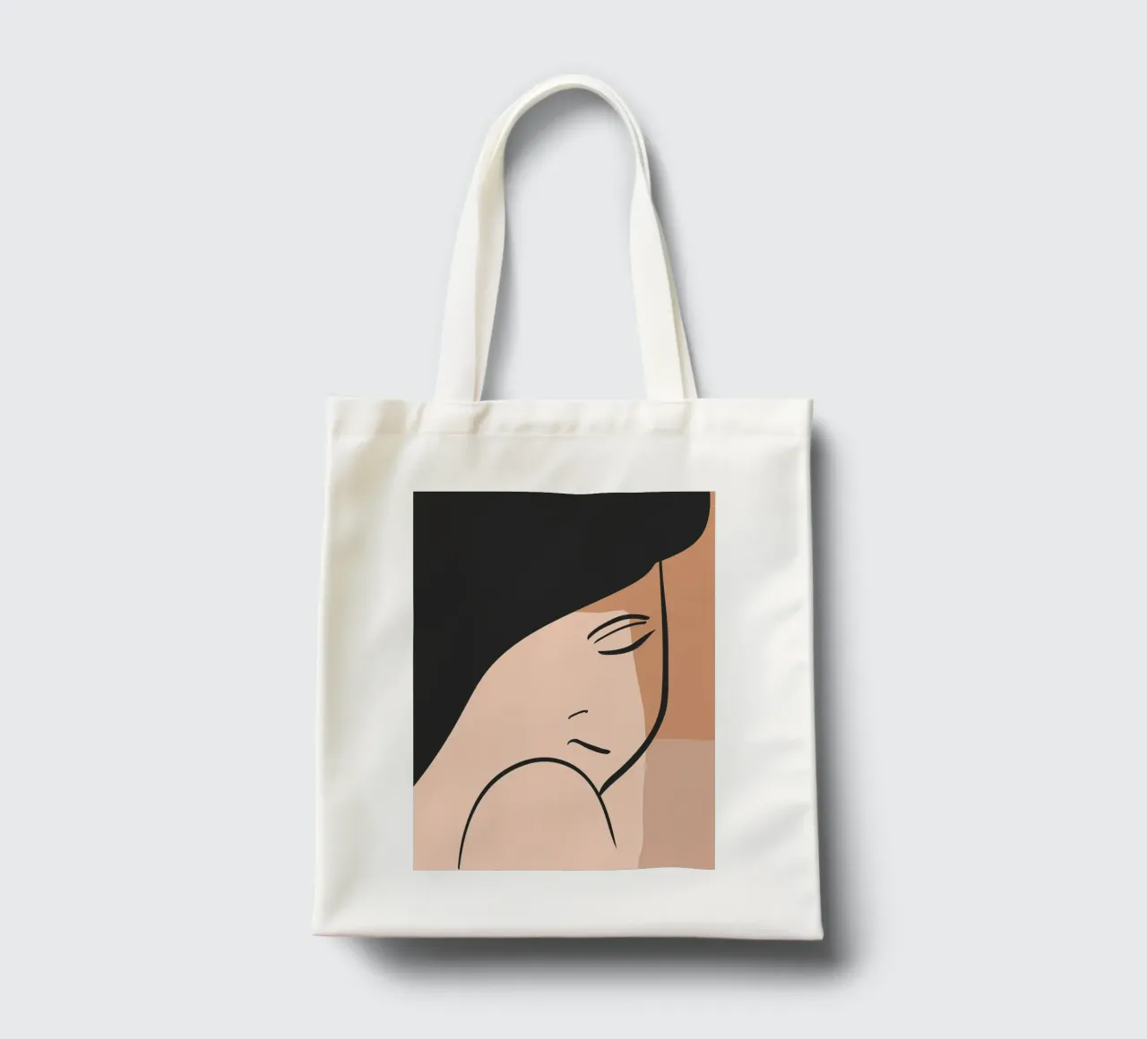 abstract side face borsa in juta da vintageshop