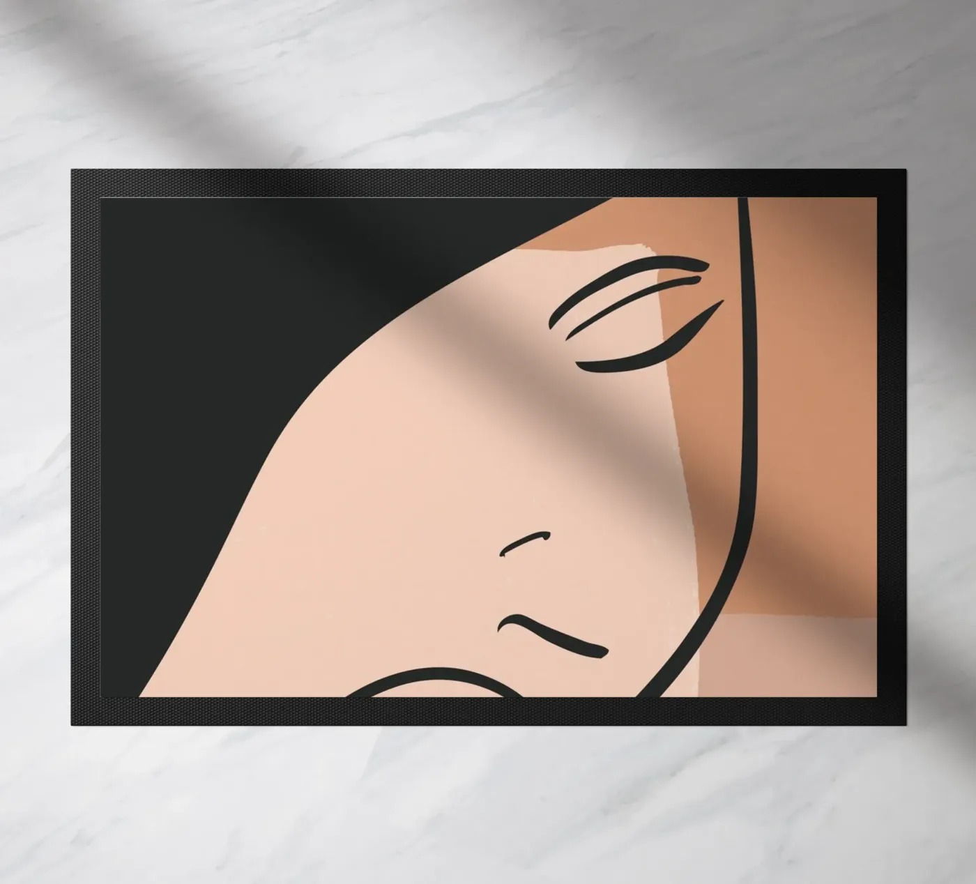 abstract side face doormat by vintageshop