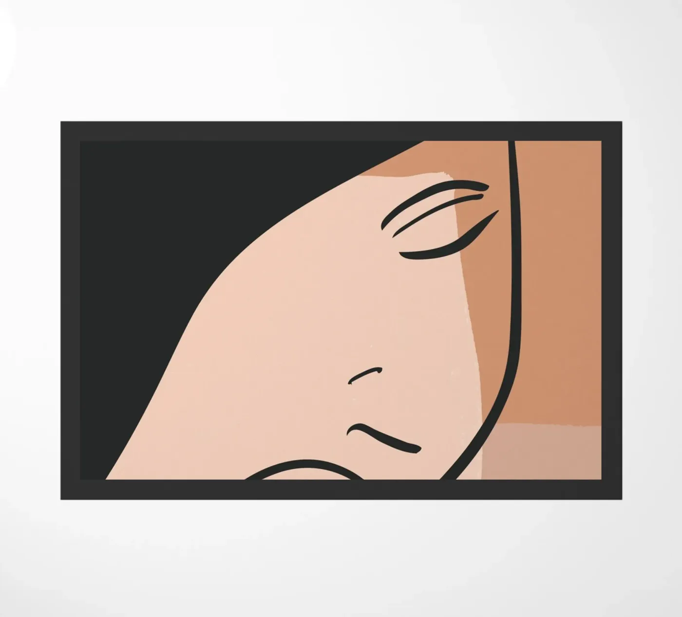 abstract side face doormat by vintageshop