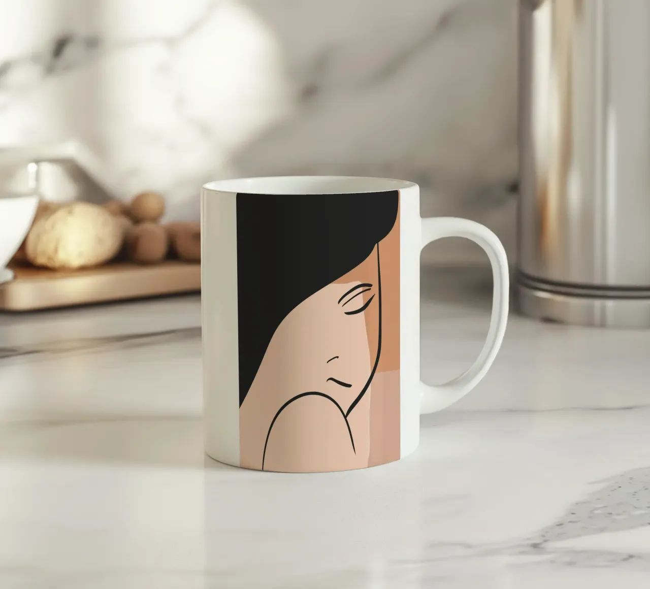 abstract side face tazza in ceramica da vintageshop