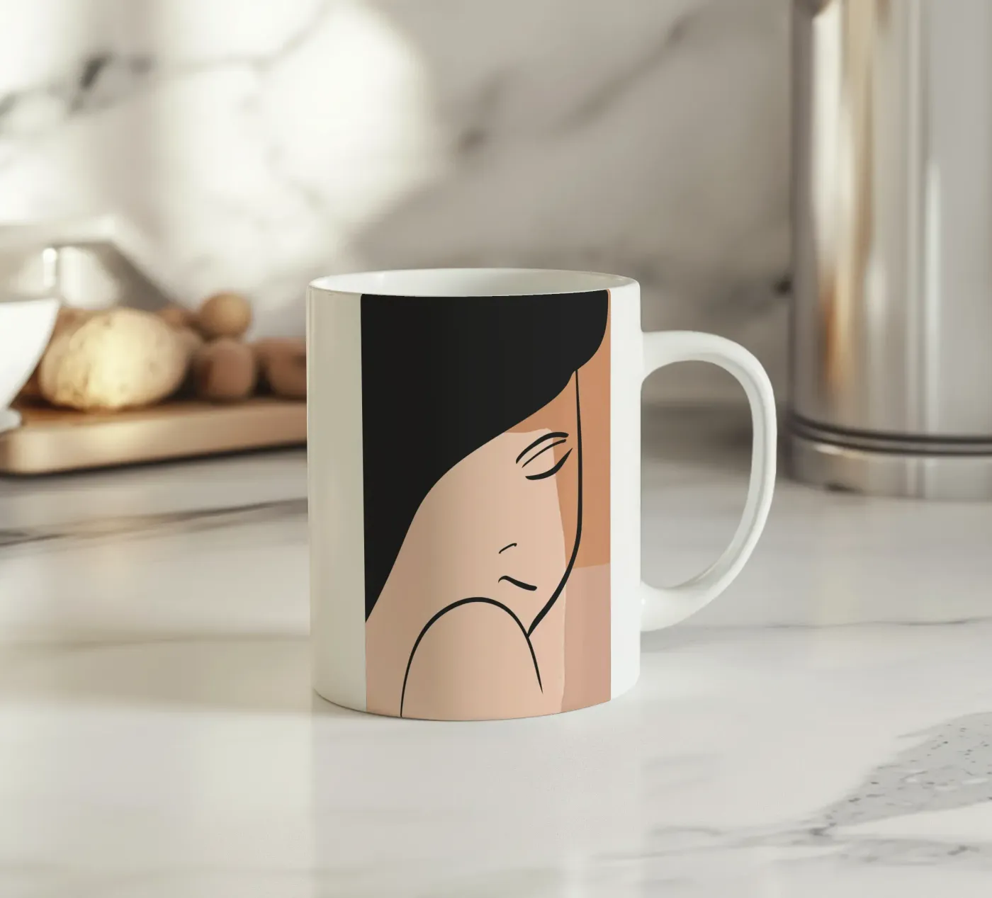 abstract side face ceramic mug by vintageshop