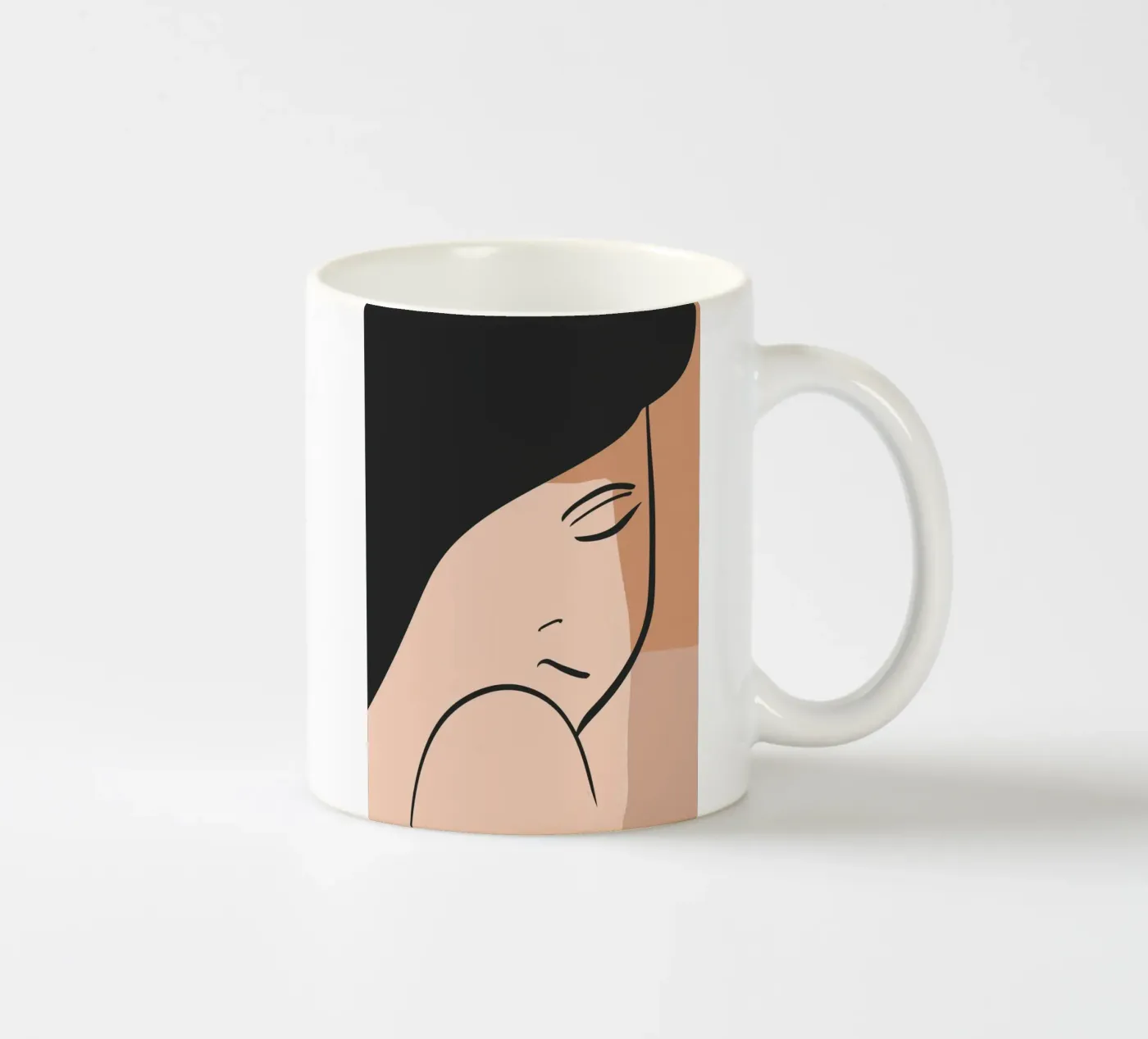 abstract side face ceramic mug by vintageshop