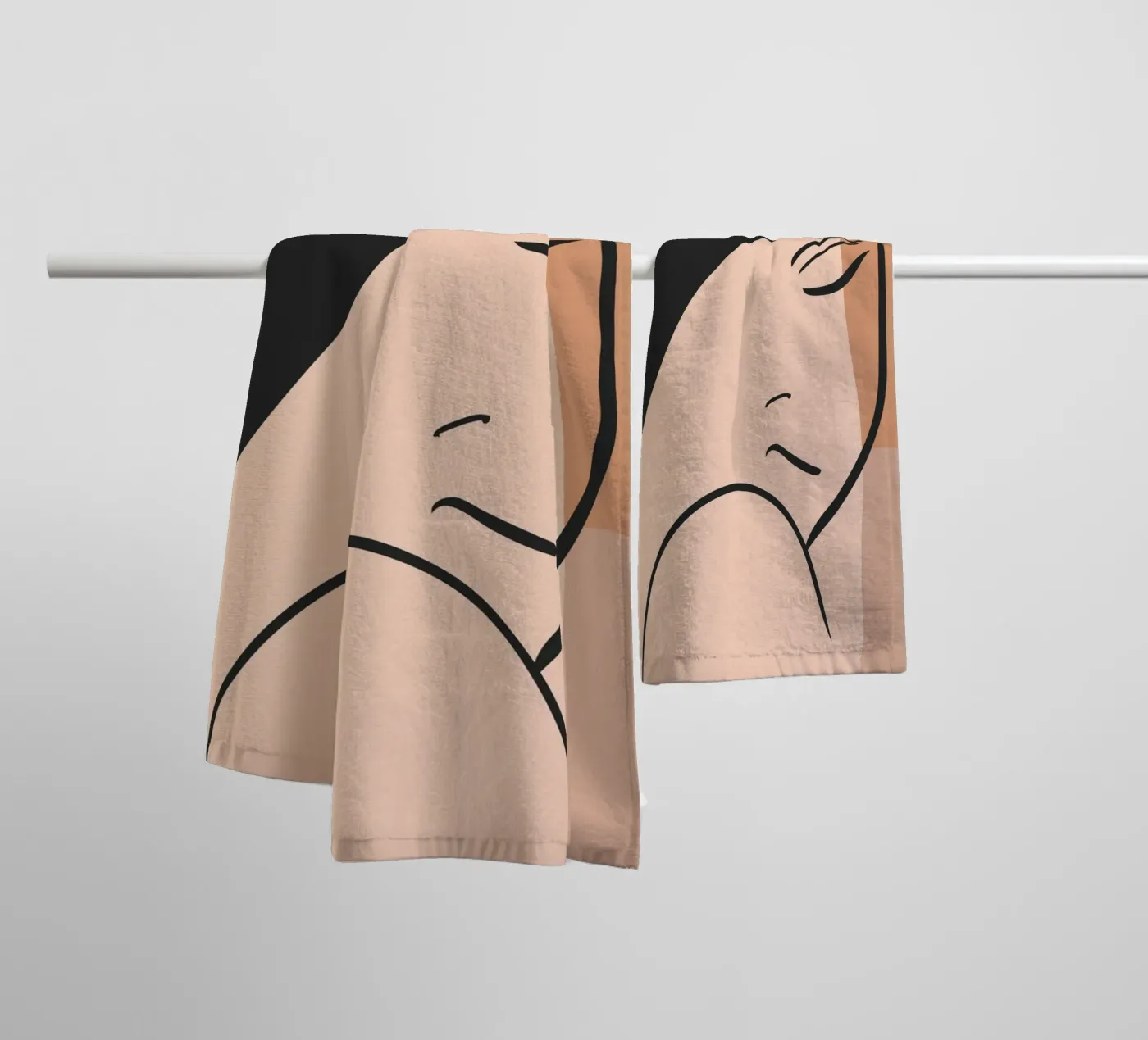 abstract side face towel by vintageshop