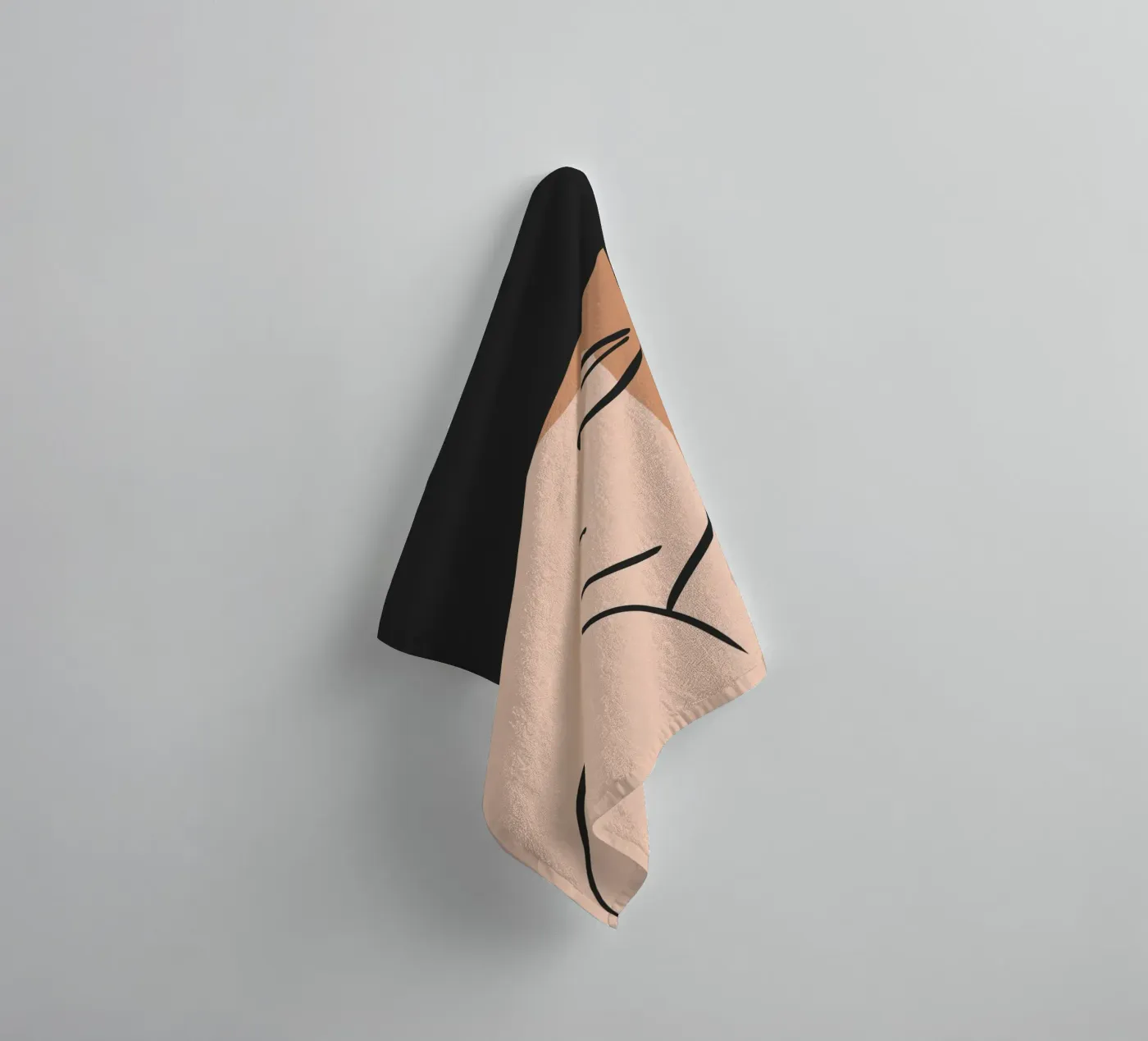 abstract side face towel by vintageshop