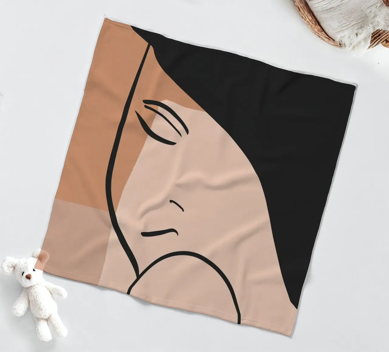 abstract side face Fleecedecke von vintageshop