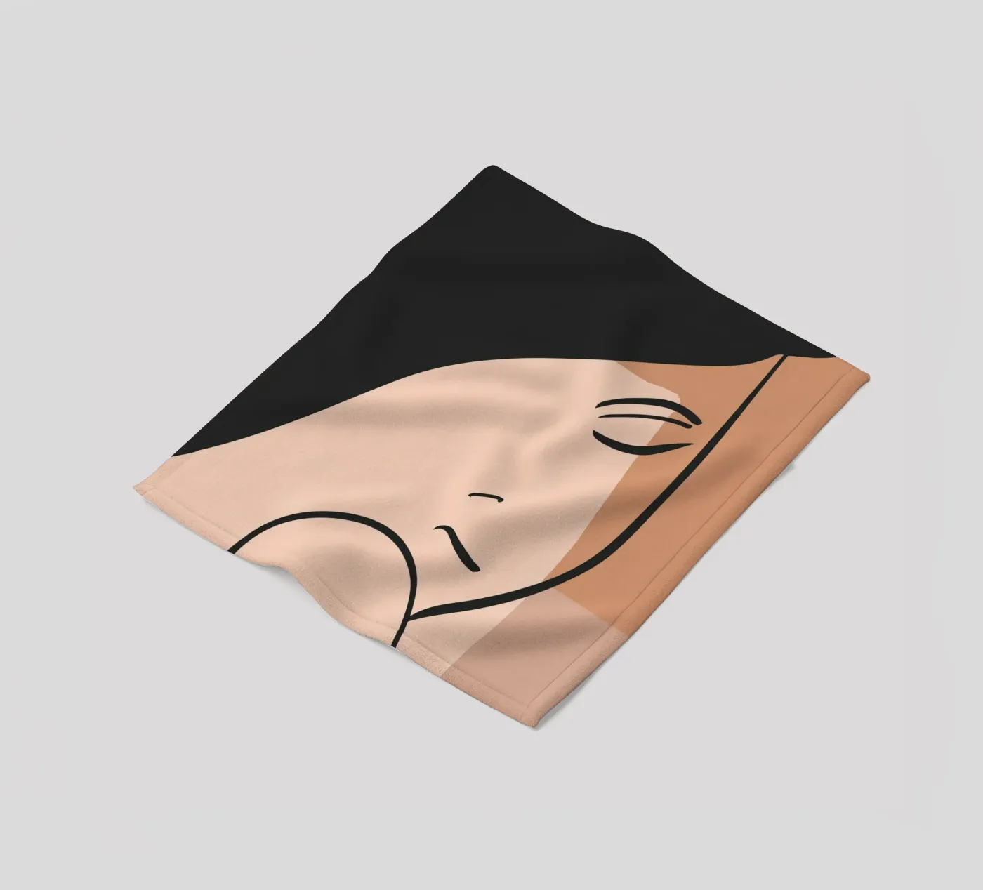 abstract side face fleecedeken van vintageshop