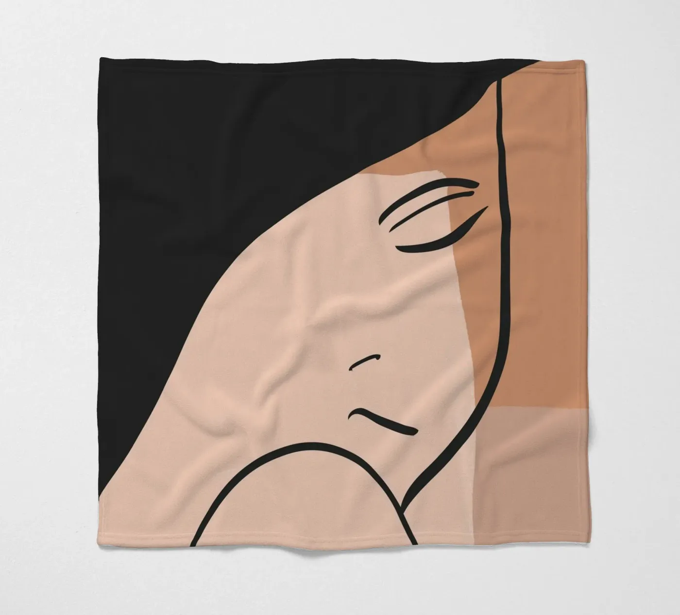 abstract side face fleecedeken van vintageshop