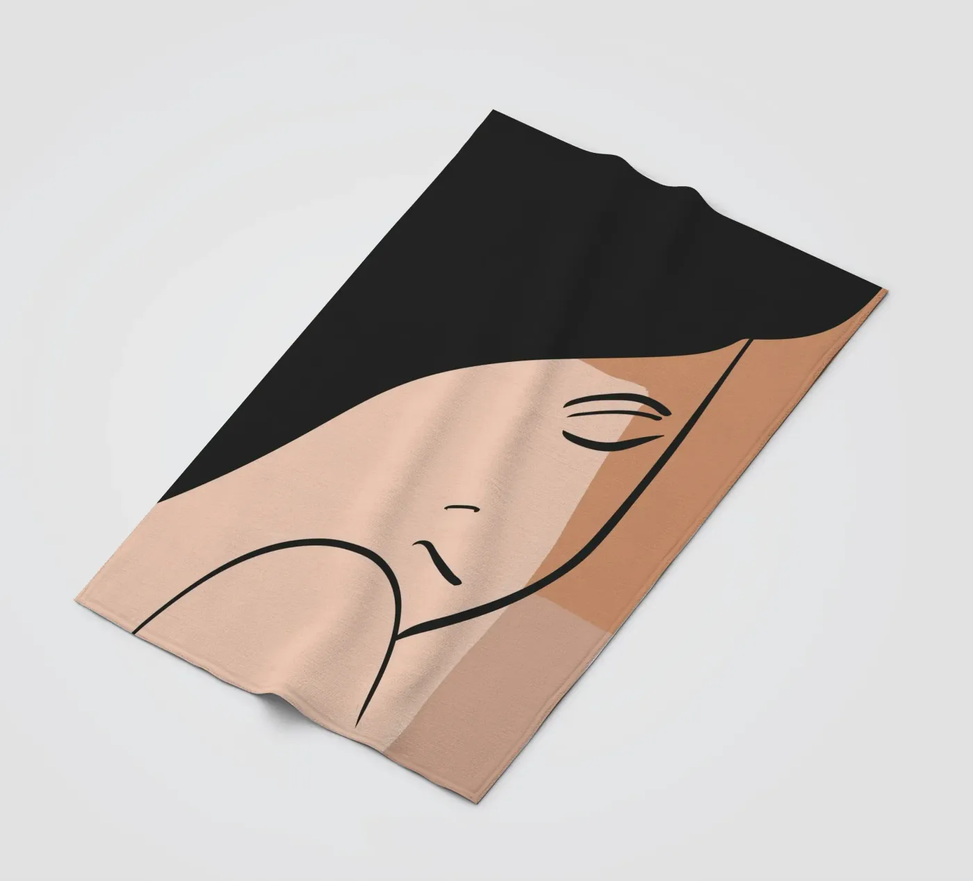 abstract side face fleecedeken van vintageshop