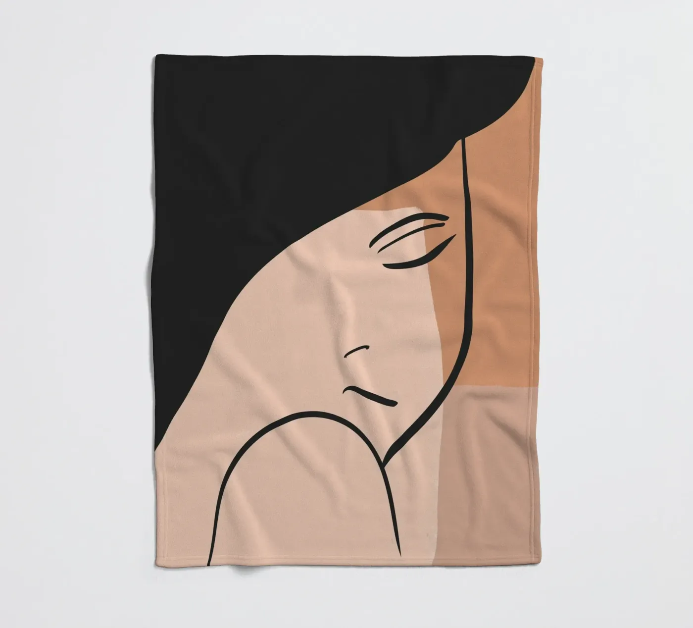abstract side face fleecedeken van vintageshop