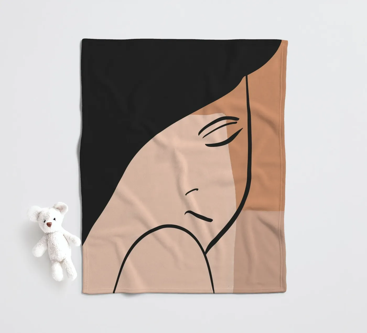 abstract side face fleecedeken van vintageshop