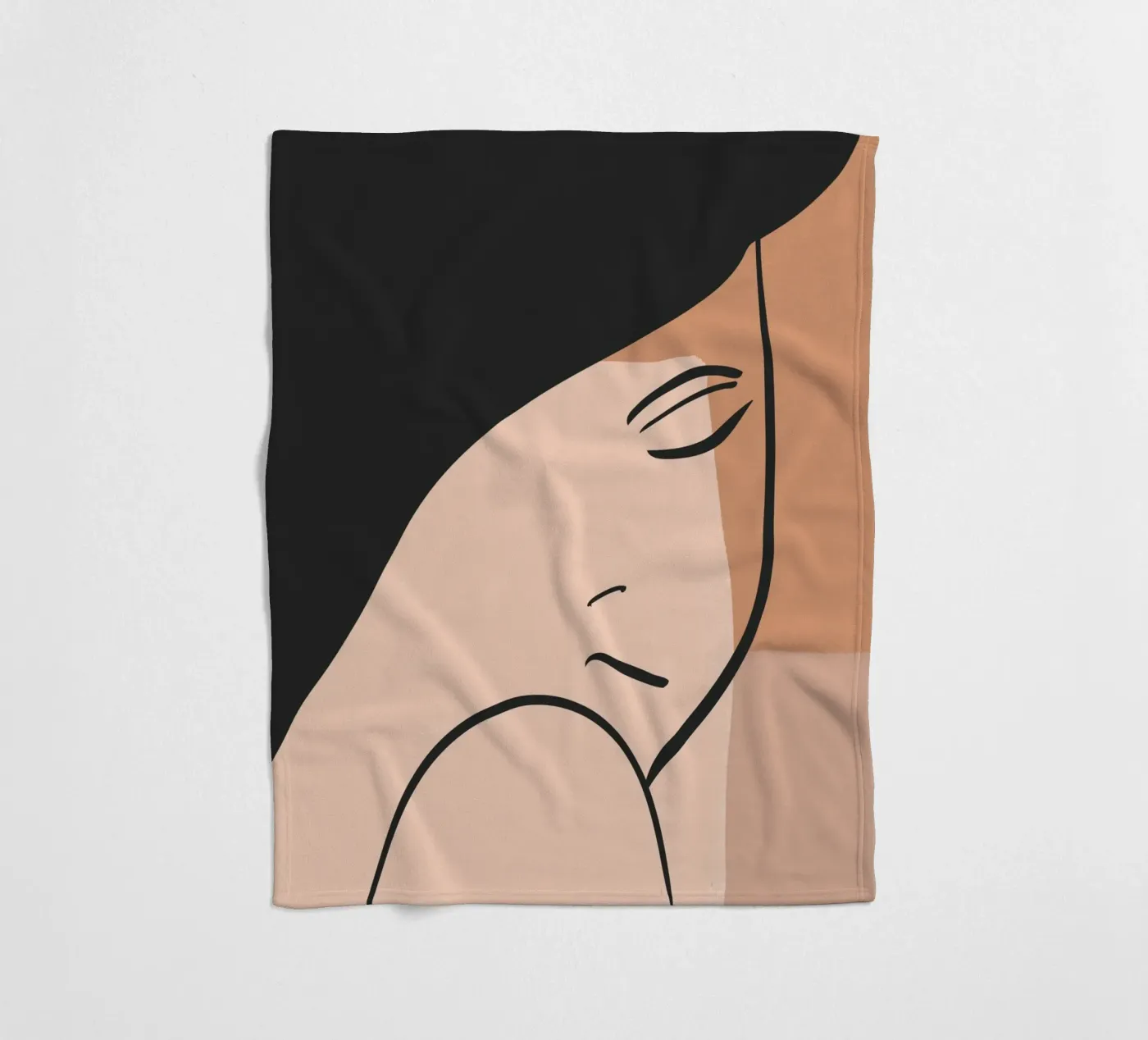abstract side face fleecedeken van vintageshop