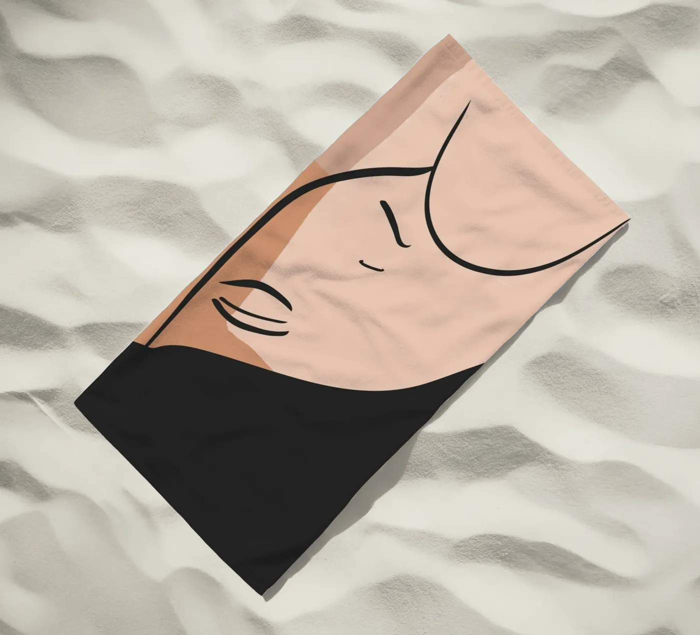 abstract side face telo mare da vintageshop