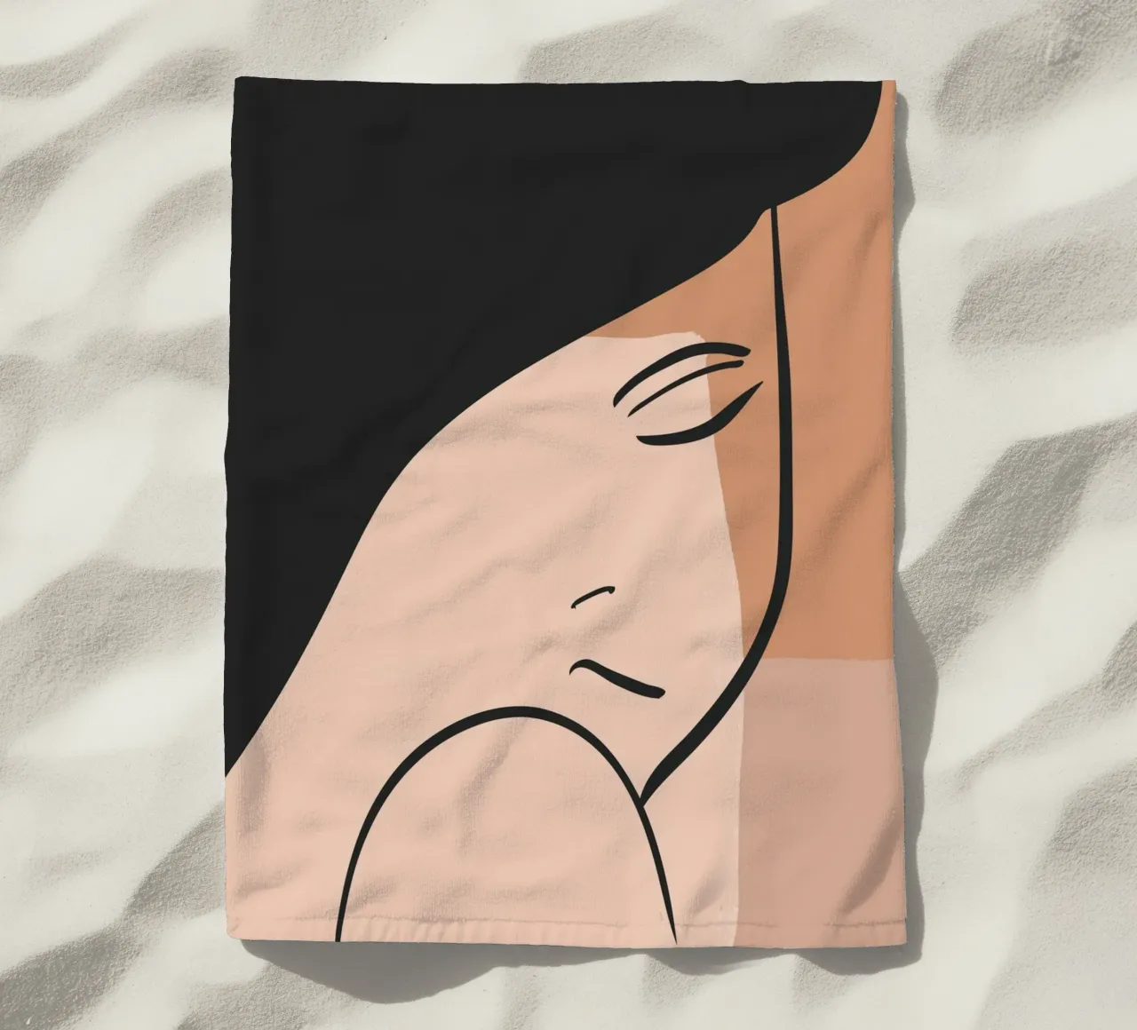 abstract side face telo mare da vintageshop