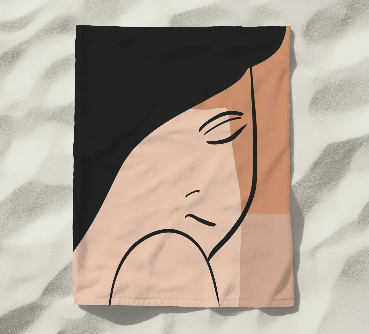 abstract side face telo mare da vintageshop