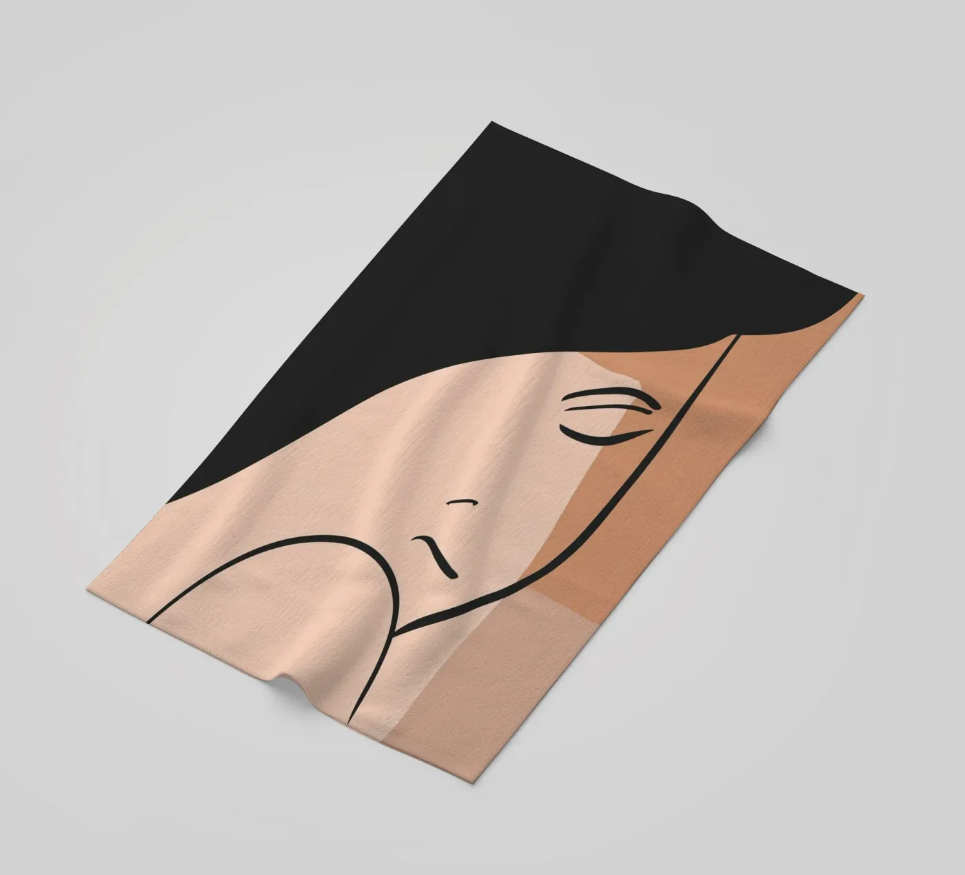 abstract side face telo mare da vintageshop