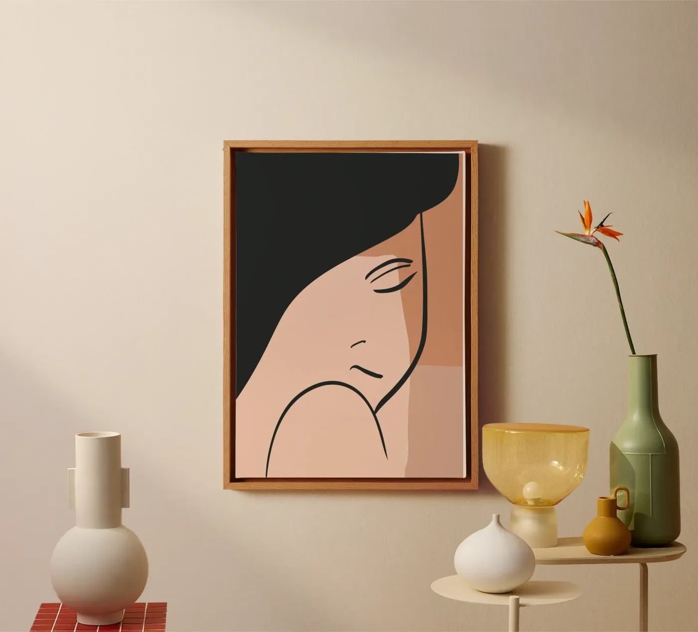abstract side face tela da vintageshop