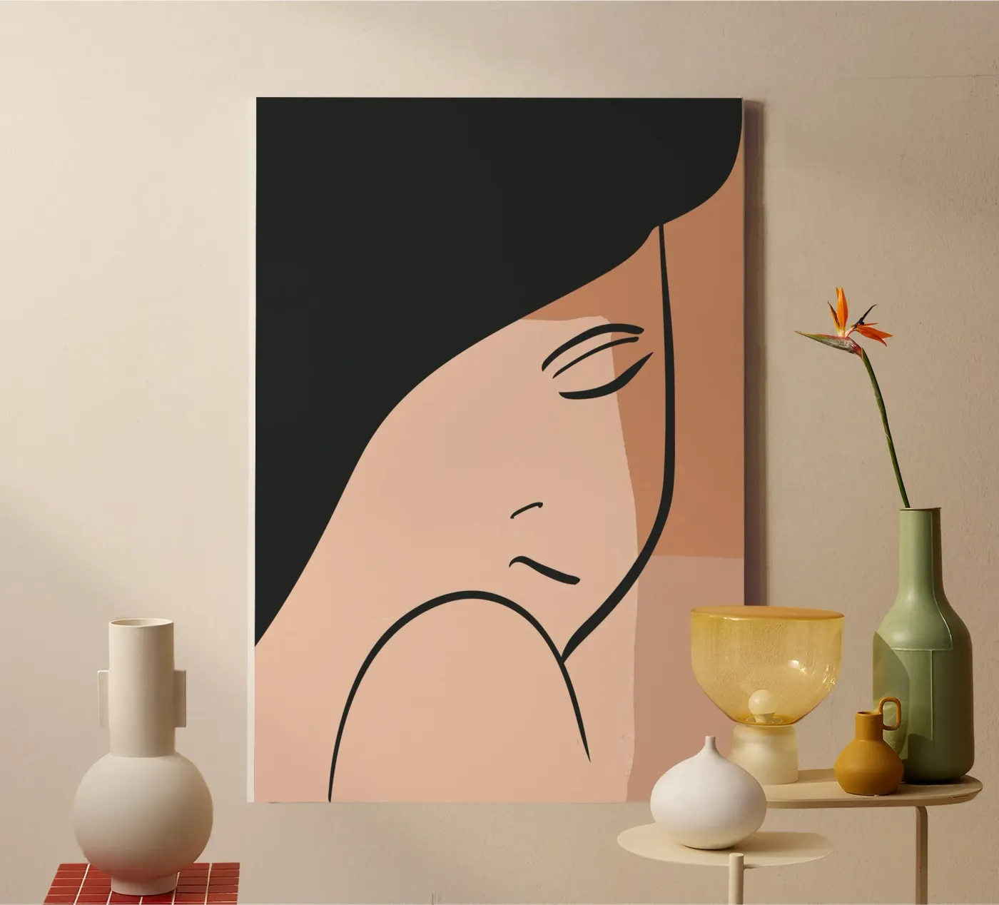 abstract side face tela da vintageshop
