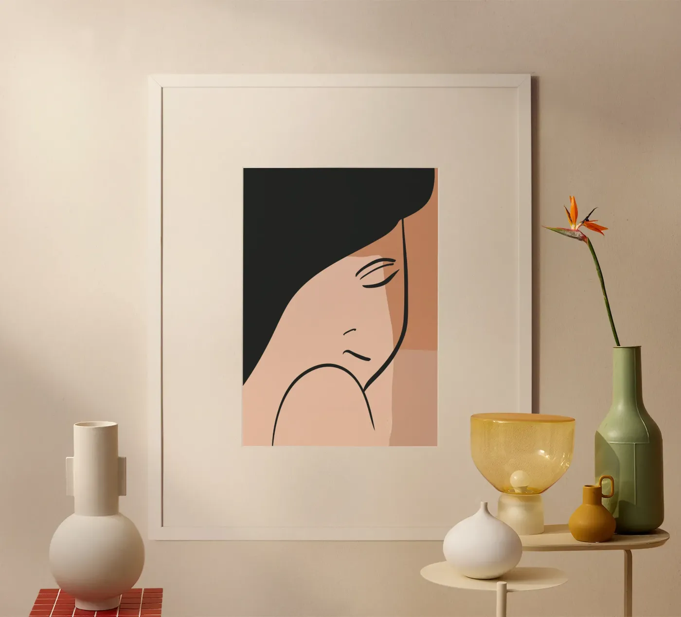 abstract side face poster by vintageshop