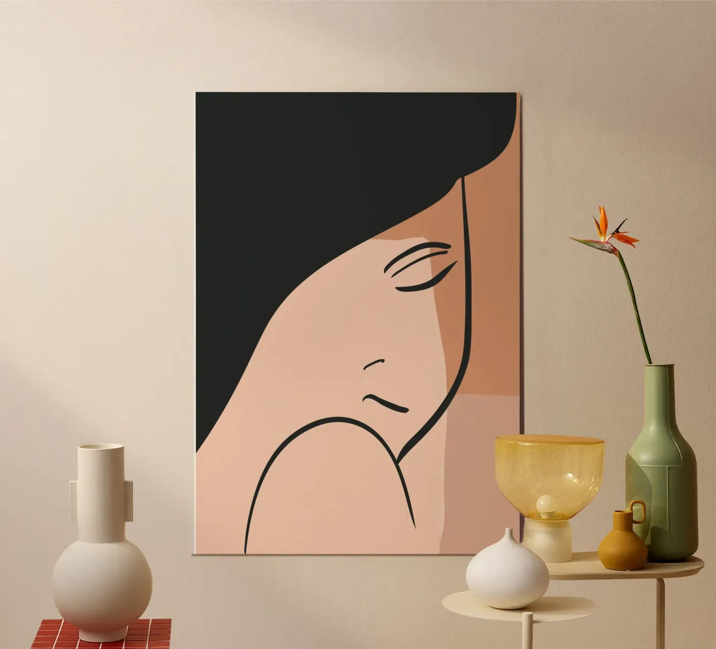 abstract side face poster by vintageshop