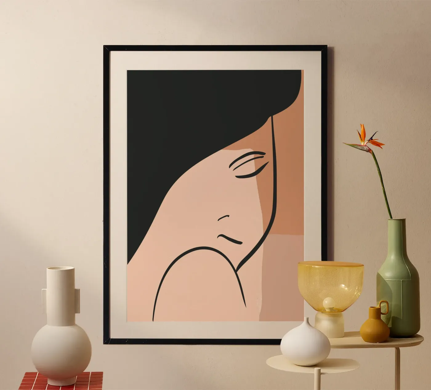 abstract side face poster by vintageshop