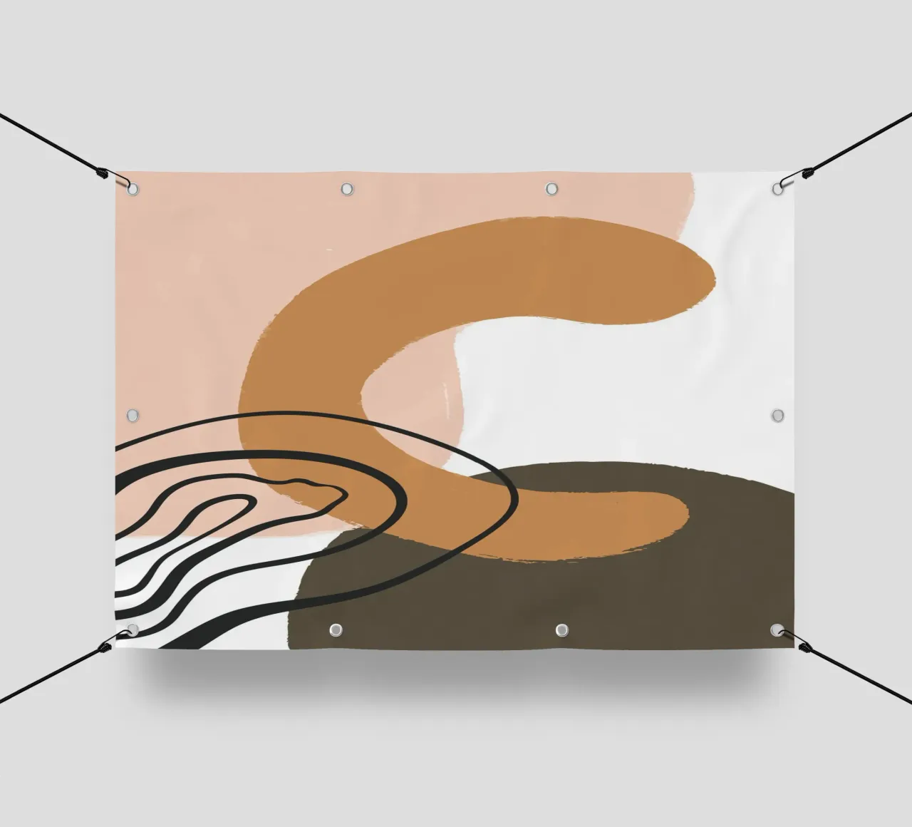 abstract organic lines telo in pvc da vintageshop