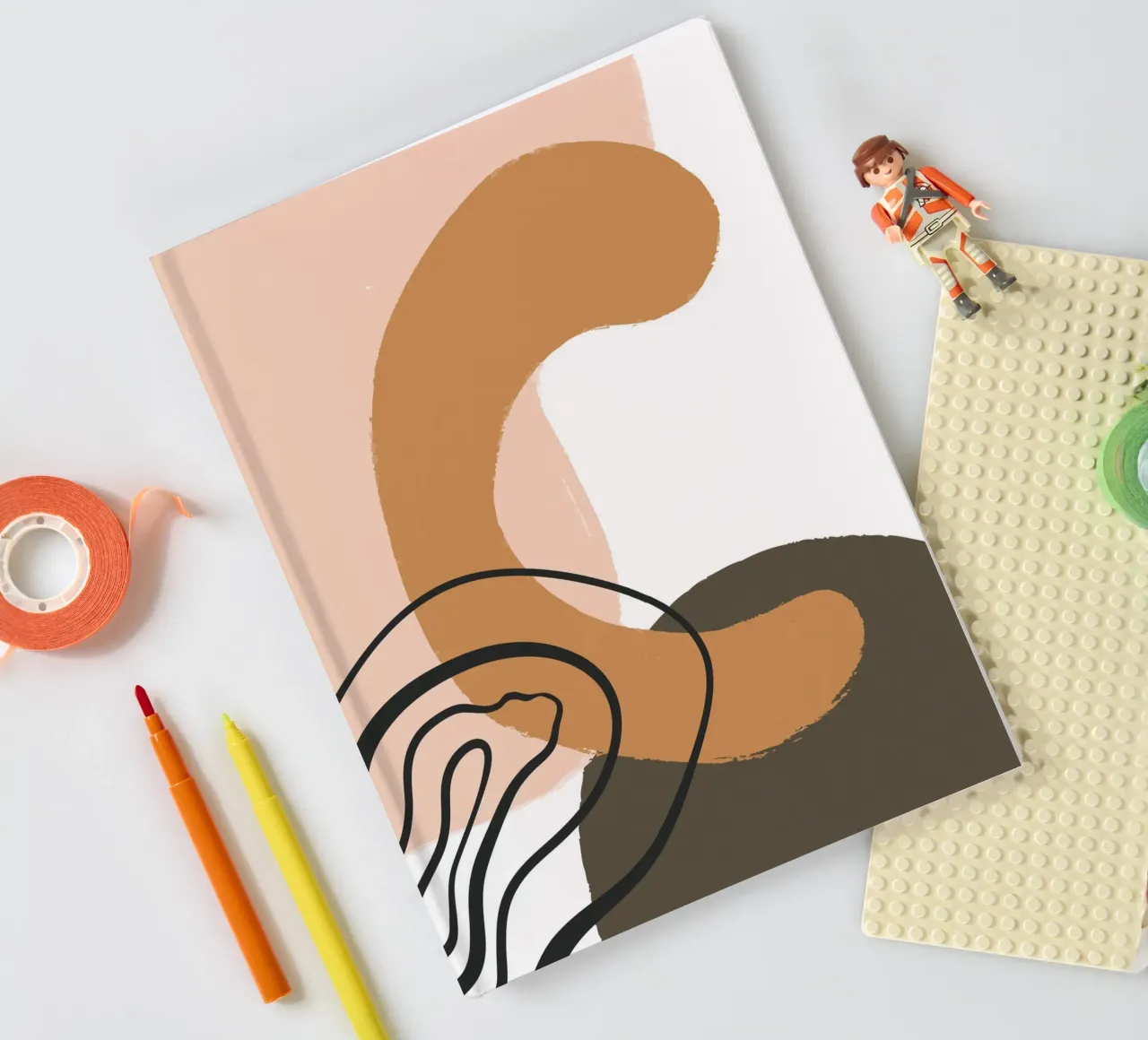 abstract organic lines notebook by vintageshop