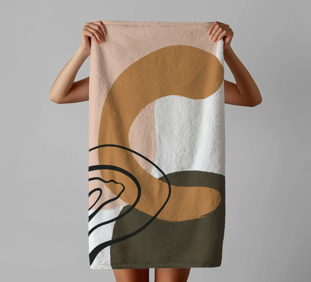 abstract organic lines asciugamano da bagno da vintageshop